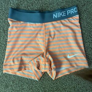 Nike Pro Gray and Orange Athletic Shorts